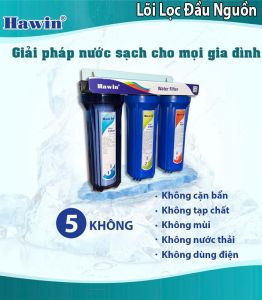 Bộ lọc nước thô đầu nguồn Hawin 3 cấp lọc 10inch